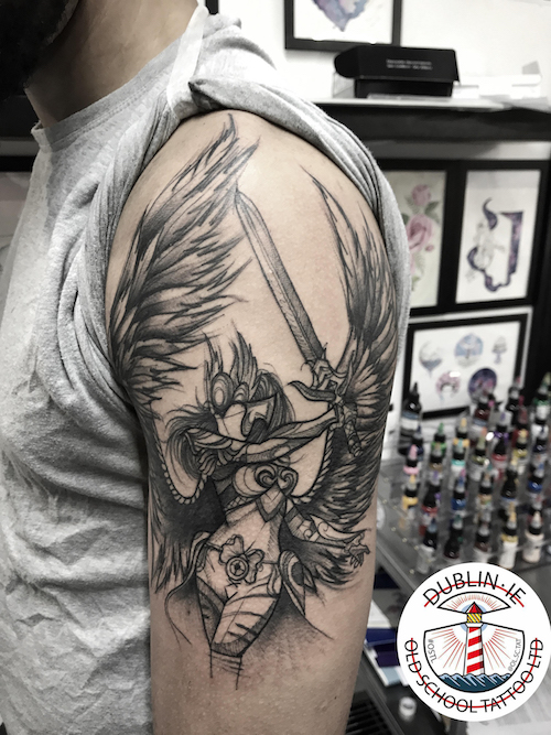 girl warior tattoo